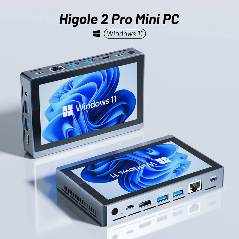 Higole 2 Pro Tablet Pad Industrial Windows 11 Tablet Mini PC 5.5 inch Touch Screen Mini Computer Fan Intel N5095 16GB+256GB+WIFI