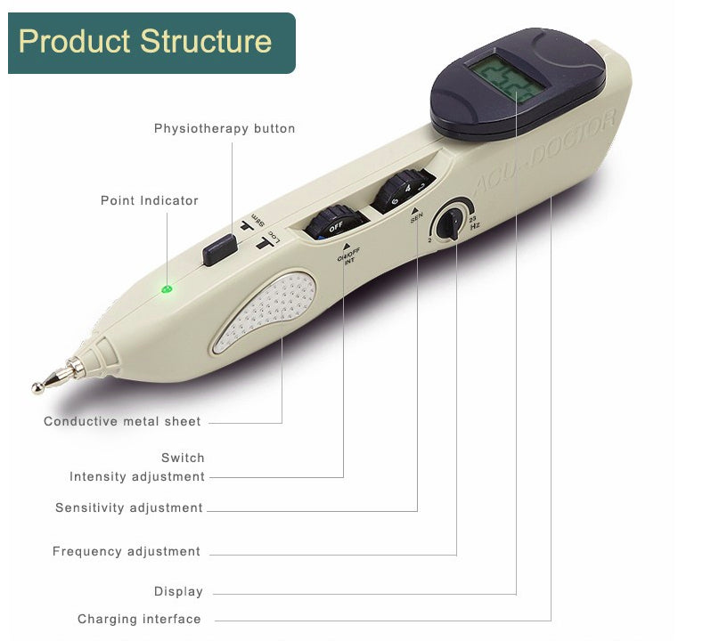 Electric Acupuncture Therapy Pen Pain Relief LY-508B Rechargable Beep Tells Meridian, Electronic Massage Acupuncture Meridian Pen