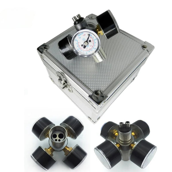 Dental Meter 4 Holes Turbine Manometer For High Speed Handpiece Pressure Gauge Test Air Water Tester