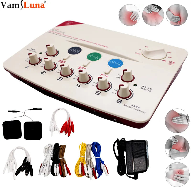 Electro Acupuncture Stimulator Machine Nerve and muscle Electroacupuncture  therapy 6waveforms 6 Output EMS Massager