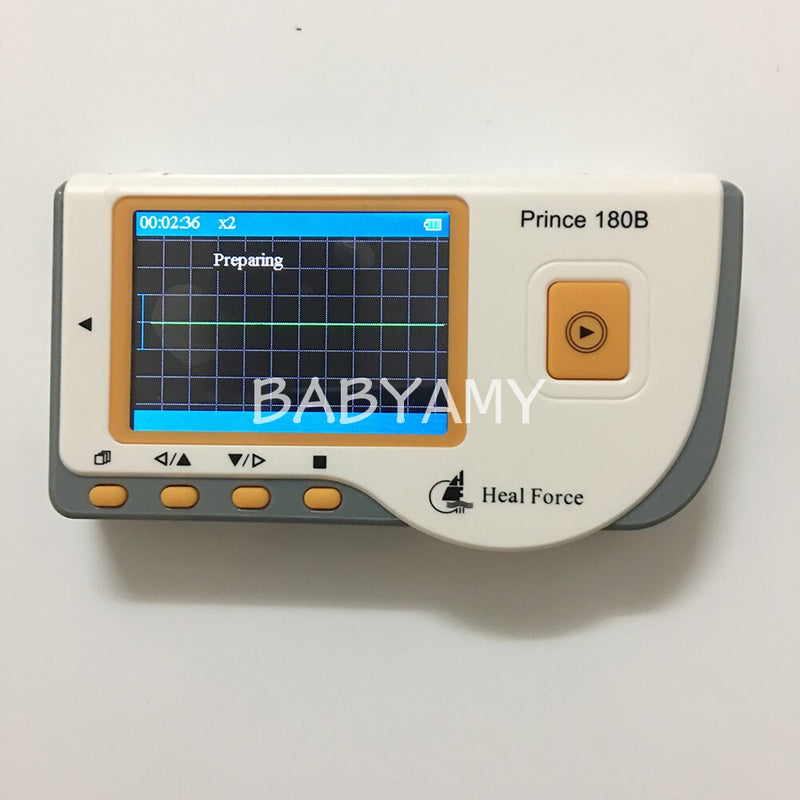 CE FDA Approved Heal Force Prince 180B Handheld ECG Monitor Mini Portable Color Screen Electrocardiogram Heart Monitor Monitoring Health Care Machine