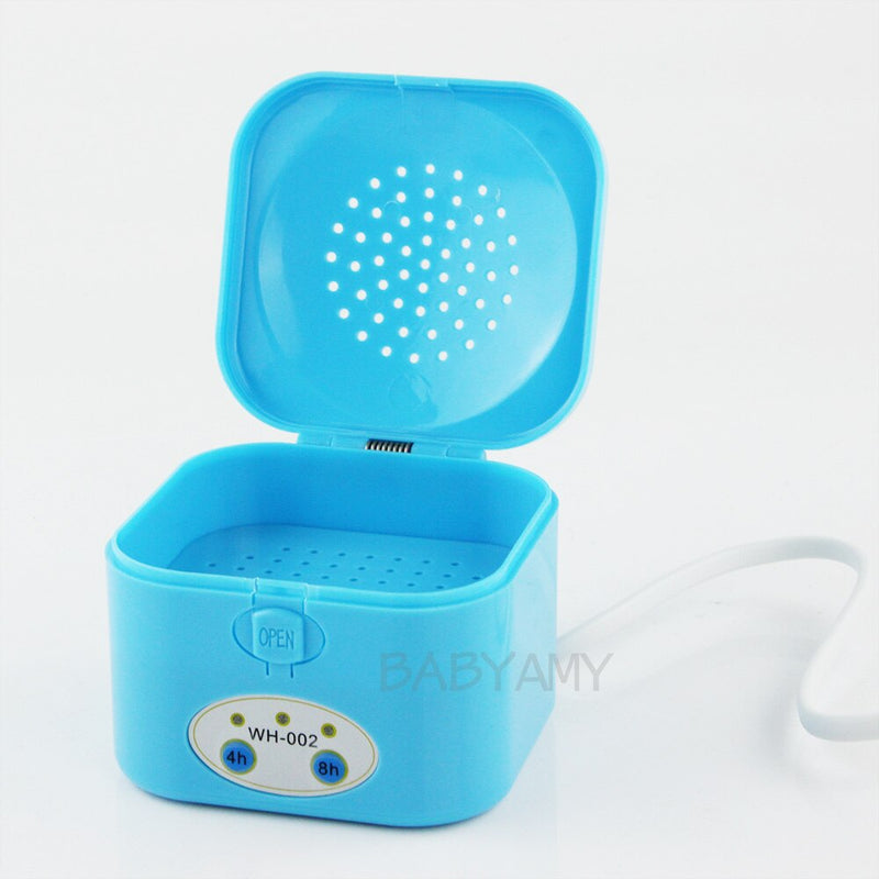 220V Hearing Aid Dryer 4/8 Hour Timer Drying Case Box Electronic Drybox Dehumidifier Protect Hearing Aids IEM In-ear Monitors