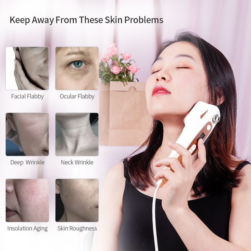 Helloskin Hifu Focused Ultrasonic RF Facial Lifting Machine Anti Aging Tightening Remove Face Eye Neck Wrinkle Double Chin V Face Slimming