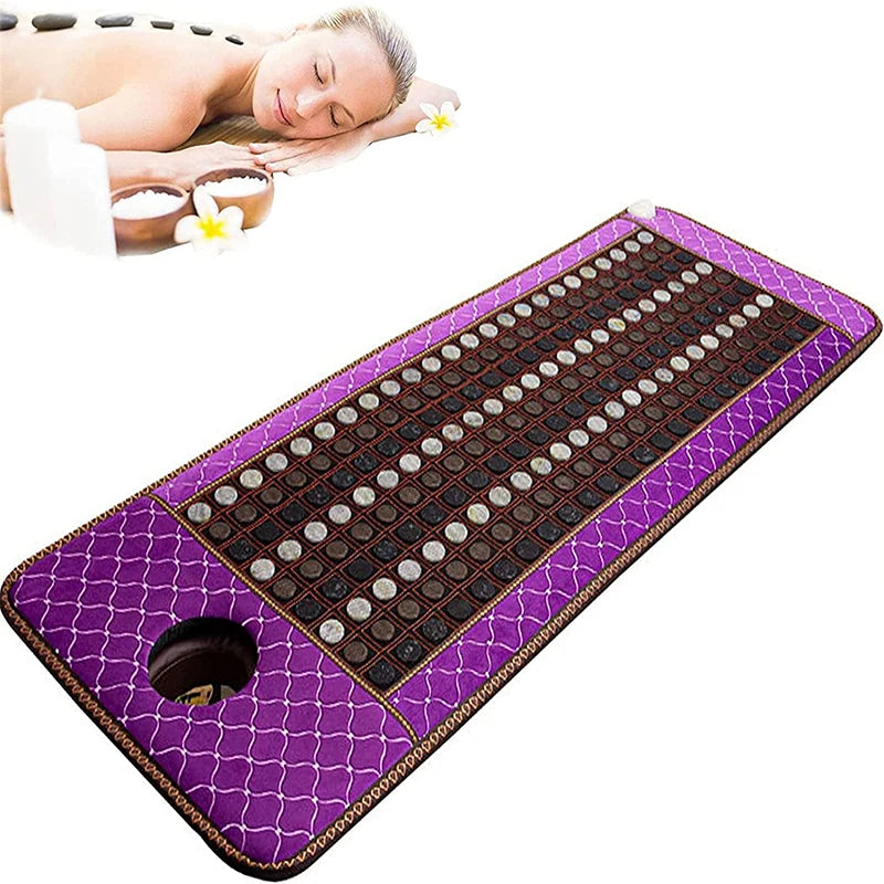 Large Far Infrared Heating Pad Natural Jade Tourmaline Mat Electric Hot Stone Heating Mattress Therapy Massage Cushion Jade Mat