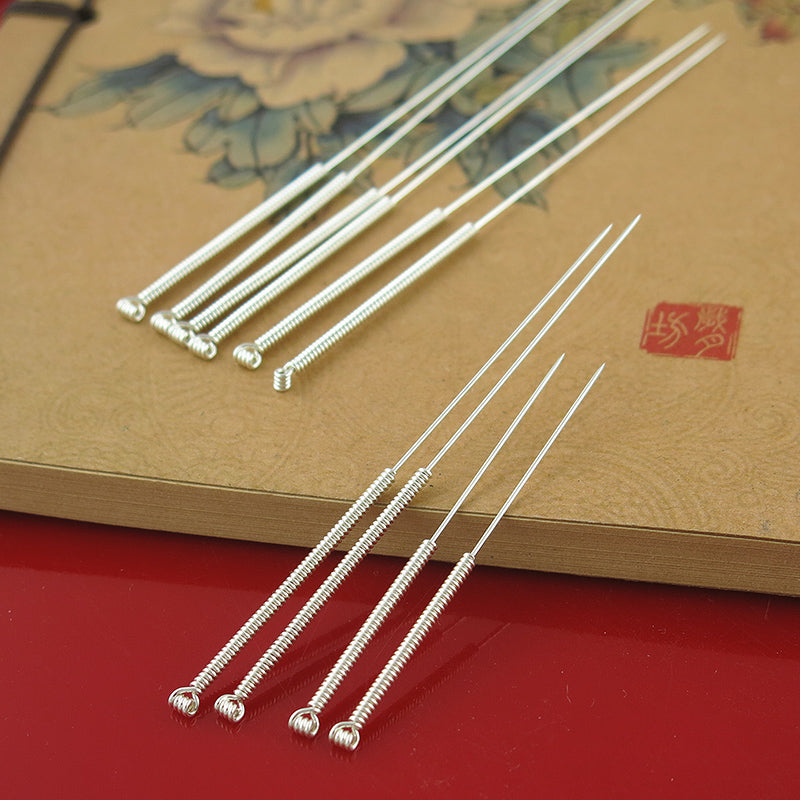 Silver acupuncture needle