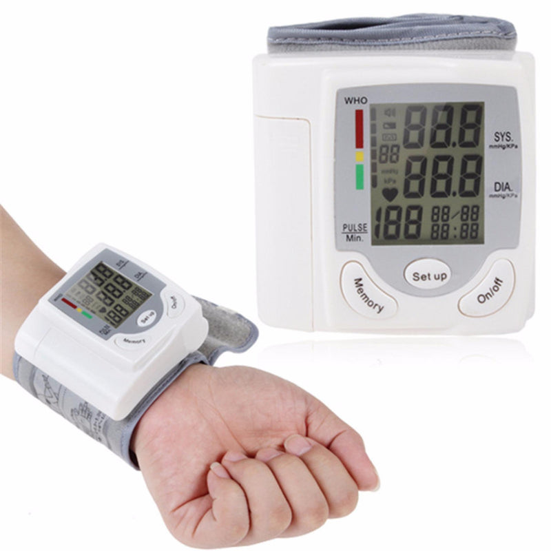 Household measure blood pressure device Full Automatic Sphygmomanometer Electronic Wrist Blood Pressure and heart rate Monitor
