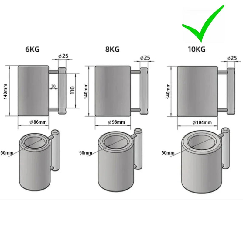 10 kg tung mugg 22lbs hantelkopp AISI304 Material 120ml Volym