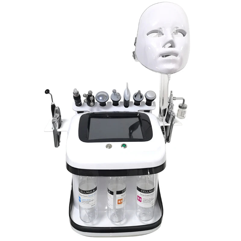 11 Dermabrasion 얼굴 기계 H2o2 아쿠아 필링 리프트 스킨 버블 모이스처라이저 산소 기계에 대하여