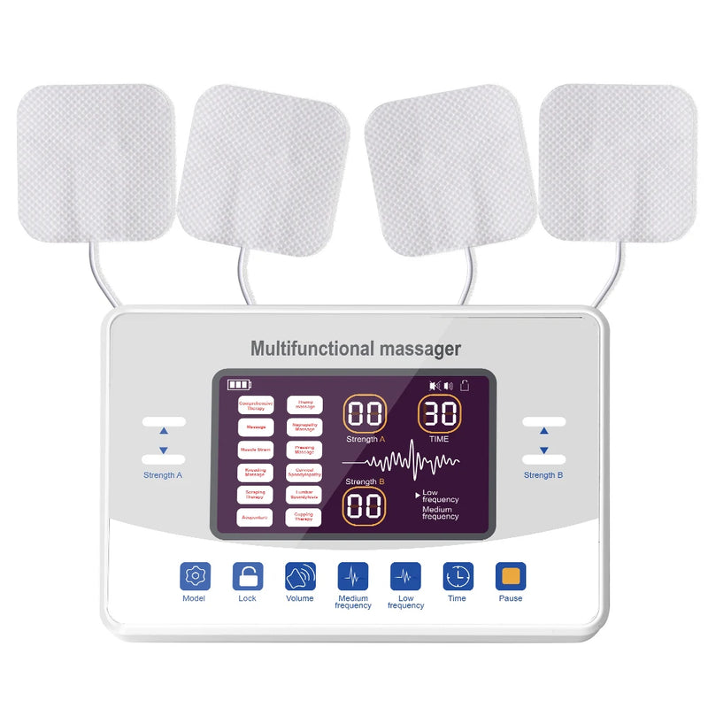 12 מצבים מכשיר טיפול בתדר נמוך TENS Machine EMS ממריץ שרירים אלקטרוני לעיסוי דופק מכשיר מיסטימולציה