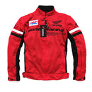 Honda Chaqueta de Moto Hombre Malla de Verano Transpirable Jersey de Moto Locomotora de Carreras Ropa de tracción Resistente a los Golpes Protección extraíble