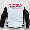 Honda Chaqueta de Moto Hombre Malla de Verano Transpirable Jersey de Moto Locomotora de Carreras Ropa de tracción Resistente a los Golpes Protección extraíble