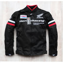 Honda Chaqueta de Moto Hombre Malla de Verano Transpirable Jersey de Moto Locomotora de Carreras Ropa de tracción Resistente a los Golpes Protección extraíble