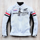 Honda Chaqueta de Moto Hombre Malla de Verano Transpirable Jersey de Moto Locomotora de Carreras Ropa de tracción Resistente a los Golpes Protección extraíble