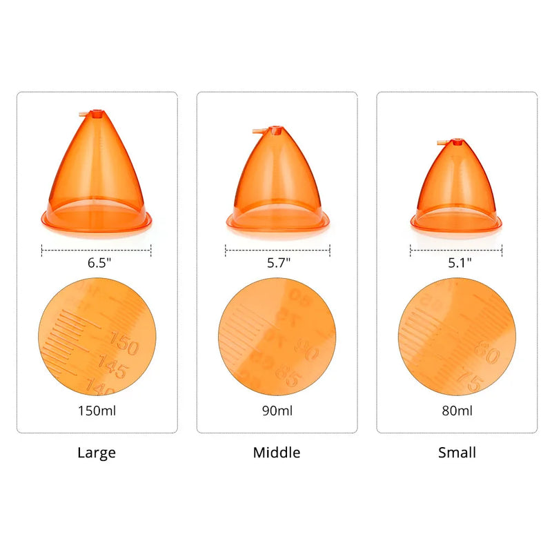 엉덩이 확대 유방 리프팅 미용실 기계 체형 장치를 위한 150ML 대용량 진공 컵