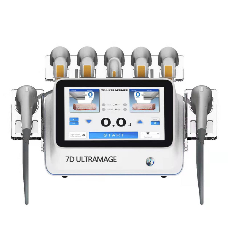 Najnowszy 7D ULTRAMAGE HIFU Lifting twarzy przeciwzmarszczkowa maszyna do usuwania tłuszczu ciało twarz 7 głowica 30000 strzałów leczenie skuteczne