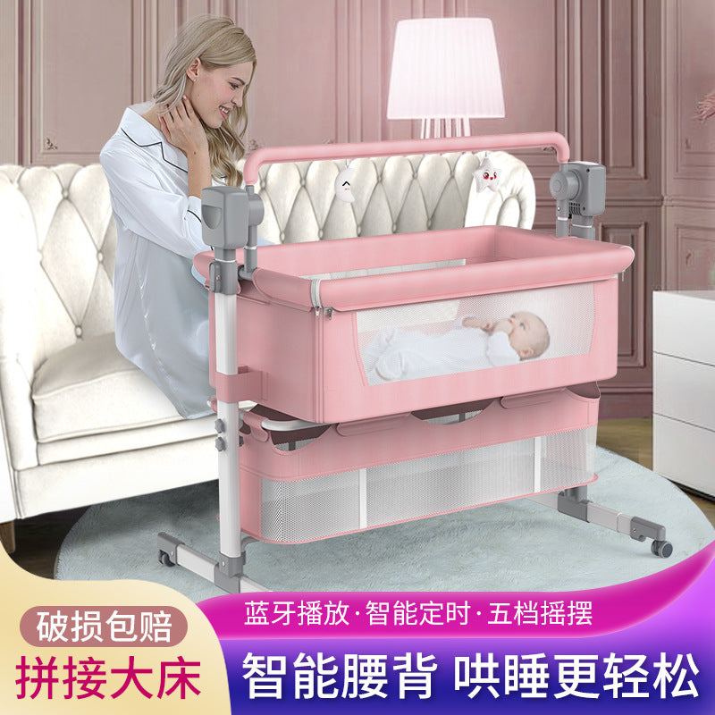 Cama de bebê berço berço do bebê cama de balanço com mosquiteiro recém-nascido berço elétrico cama de dormir caneta jogo para o bebê