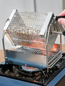 1개 커피콩 로스터 핸드 크랭크 오픈 플레임 스테인리스 스틸 로터리 케이지 홈 생두 로스터 열원 없음