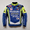Chaquetas textiles Oxford para motocicleta Suzuki, Motocross, MTB, BMX, bicicleta, chaqueta azul para hombre con Protector