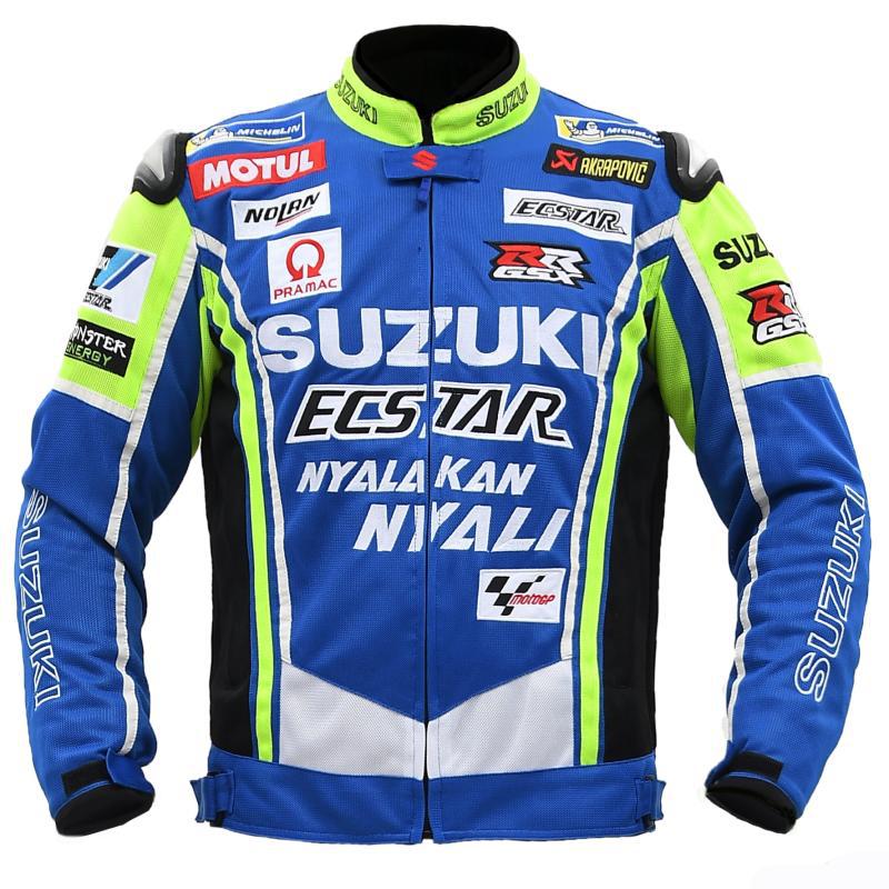 Oxford textile jackets For Suzuki Motorbike Motocross MTB BMX Bike Riding Men's Blue Jacket With Protector