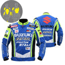 Chaquetas textiles Oxford para motocicleta Suzuki, Motocross, MTB, BMX, bicicleta, chaqueta azul para hombre con Protector