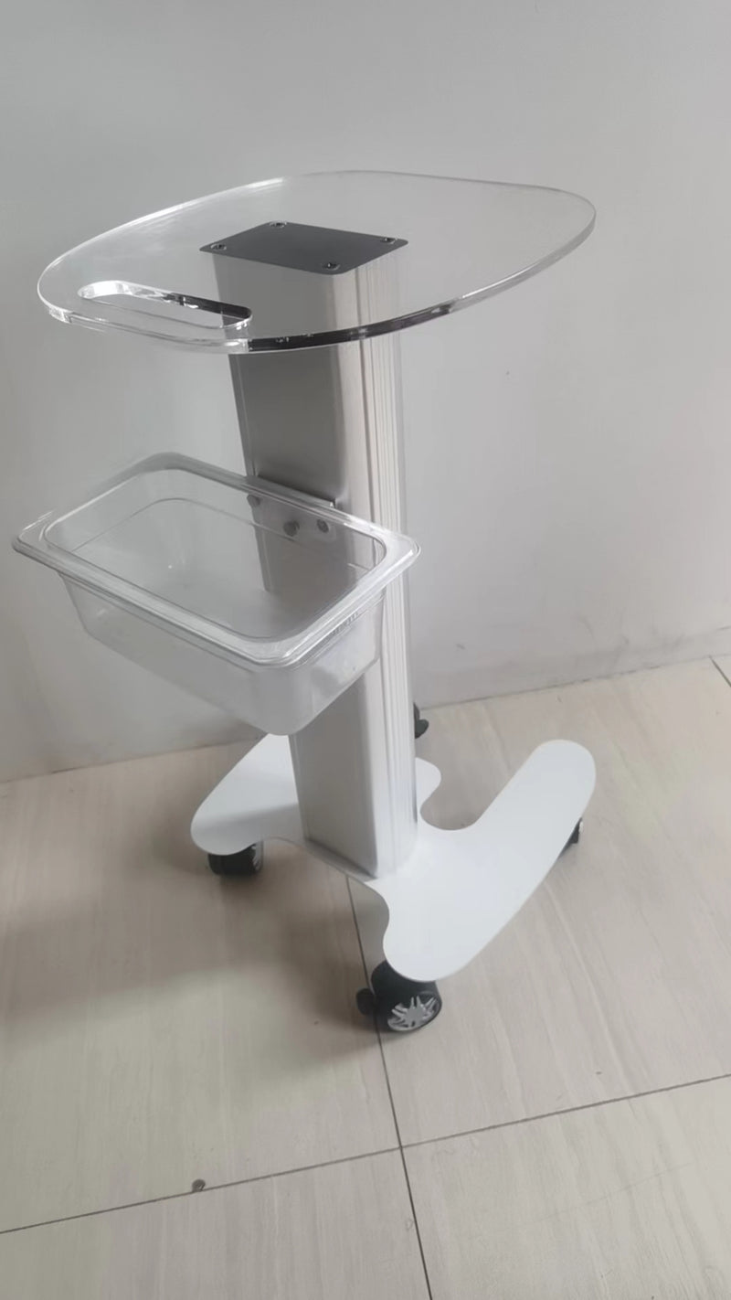 Schoonheidssalon Trolley Salon Gebruik Voetstuk Rolling Cart Wiel Aluminium standaard Houten plank Apparaatonderdelen voor spa