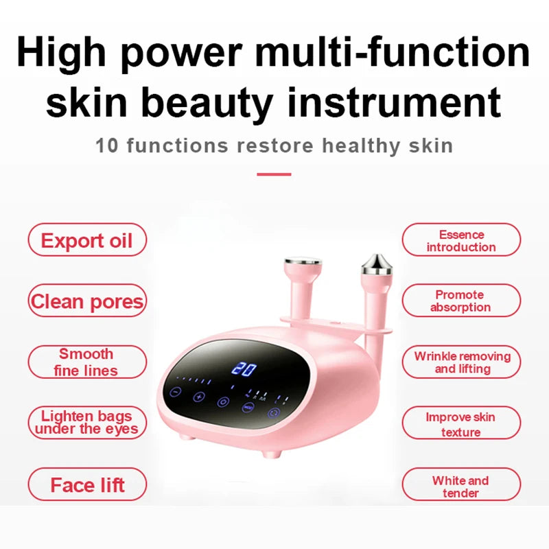 3 in 1 Ultrasonic High Frequency Vibration Facial Eyes Massager Deep Cleansing Nutrition Introduction Oxygen Injection Spray Gun