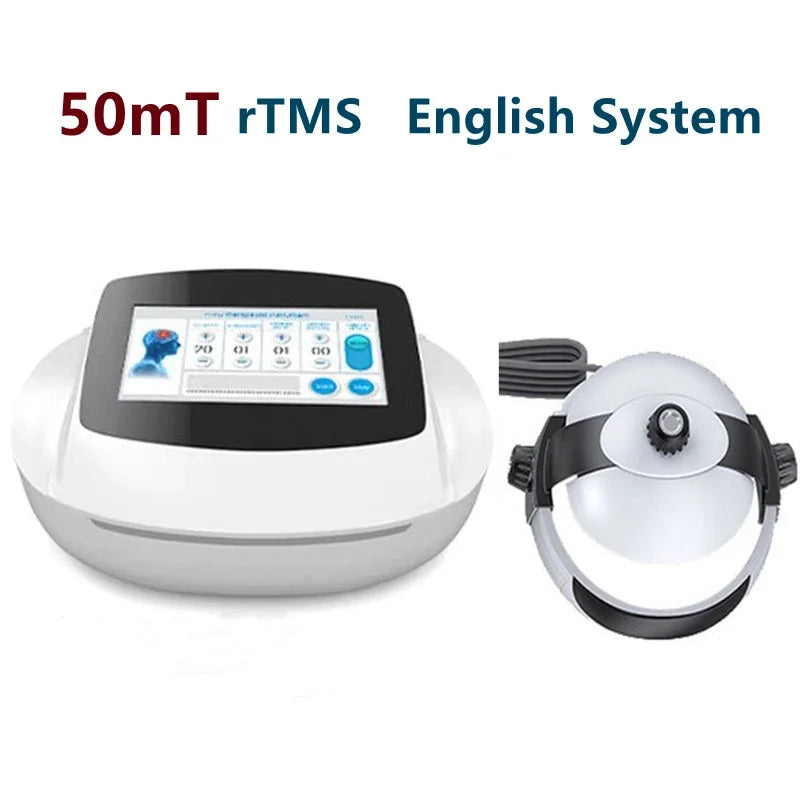 50mT English Machine Stroke Depression Parkinson Alzheimer autistic children Repetitive Transcranial Magnetic Stimulator rTMS