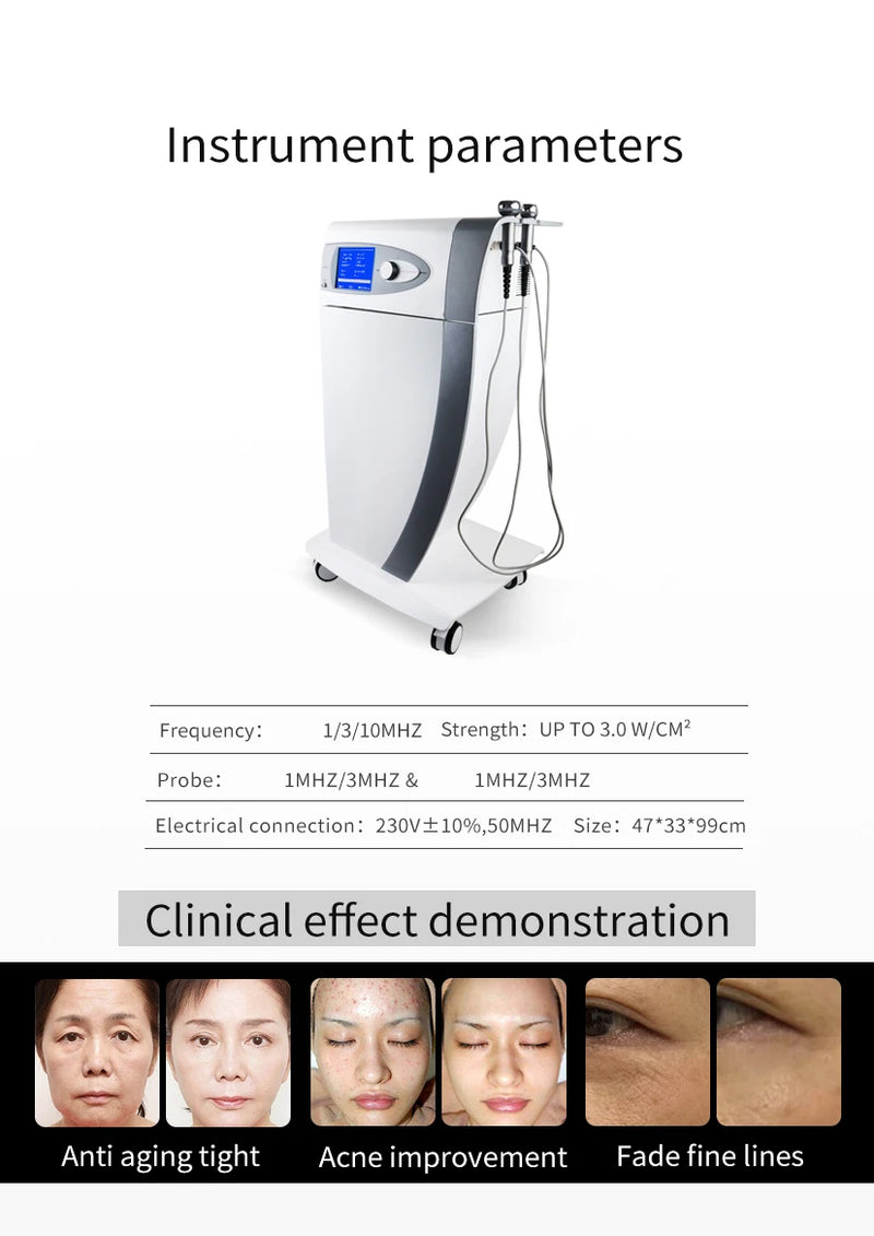 Máquina de elevación por goteo de agua MED Dispositivo de ultrasonido de alta frecuencia Tratamiento del acné Máquina de estiramiento y reafirmación de la piel Pérdida de arrugas