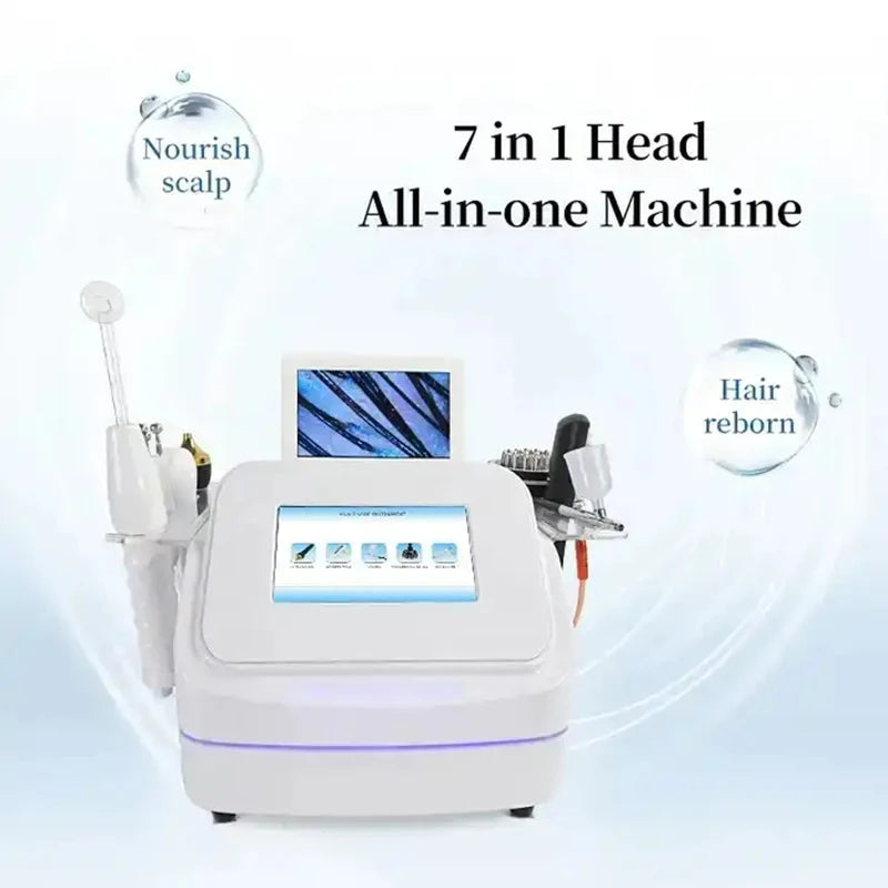 7 In 1 High Frequency Hair Follicle Detection Scalp Treatment Machine Hair Analyze Scalp Care Massage Hair Regrowth Device