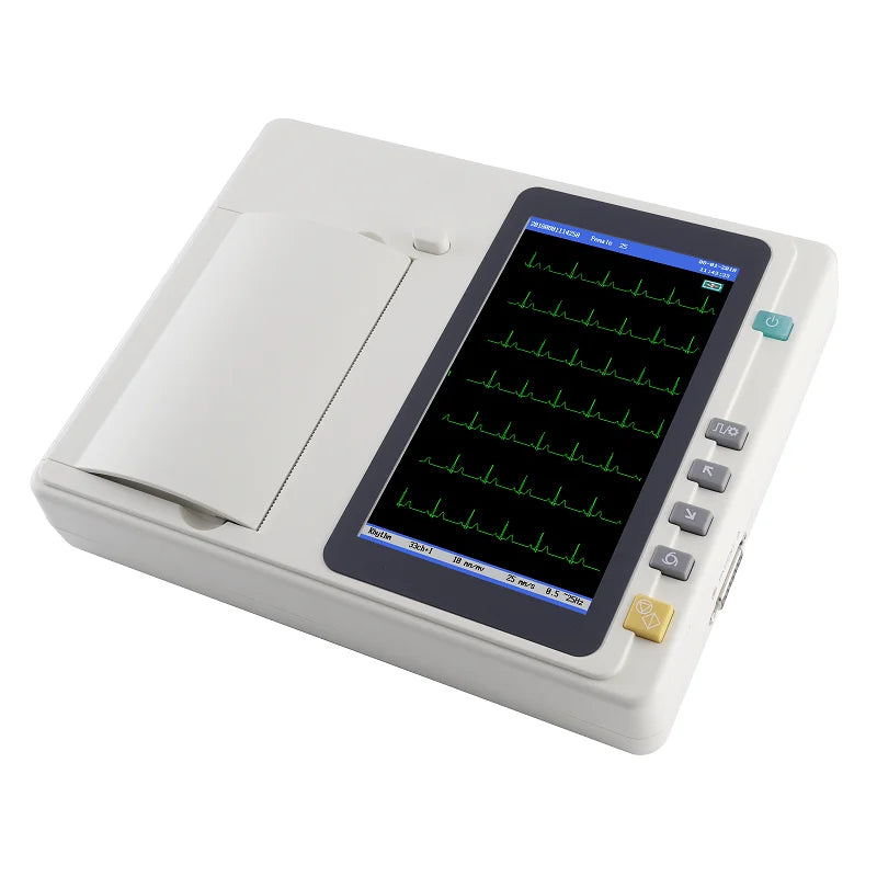 ECG301 7 Inch Touch Screen 12-Lead 3-Channel ECG EKG Machine ...