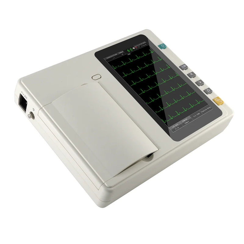 ECG301 7 Inch Touch Screen 12-Lead 3-Channel ECG EKG Machine Electrocardiograph with PC Analysis Software