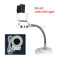 Microscope stéréo binoculaire 8X avec lumière LED, tuyau réglable pour dentiste, outil de réparation de PCB à souder Oral RX-6D