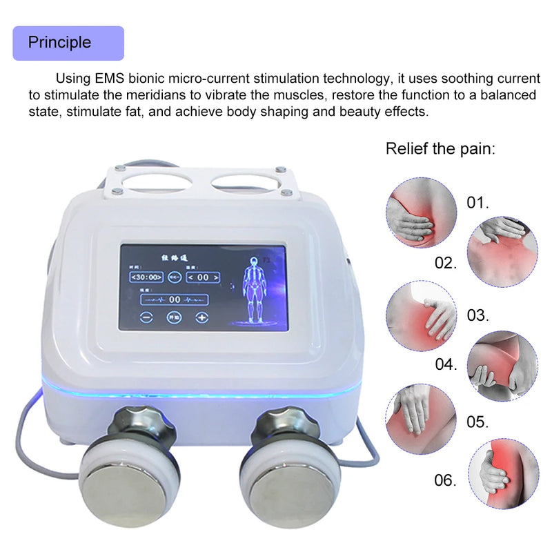 Máquina meridiana de microcorrente ems massagem corporal com aquecimento máquina de drenagem linfática ferramentas de relaxamento muscular