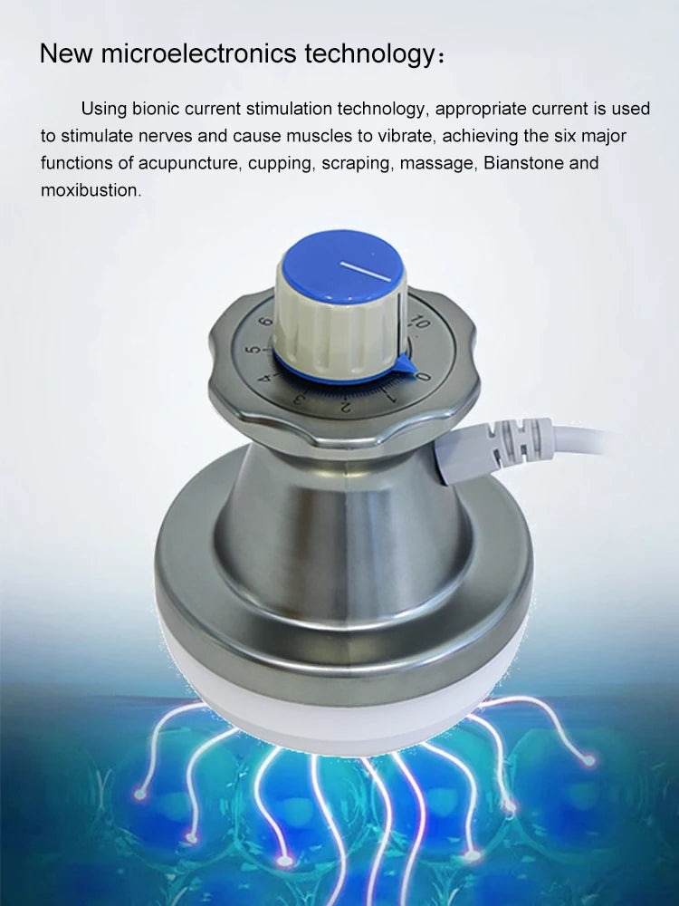 Microcurrent Meridian Machine EMS Kroppsmassage Med Uppvärmning Lymfdräneringsmaskin Muskelavslappningsverktyg