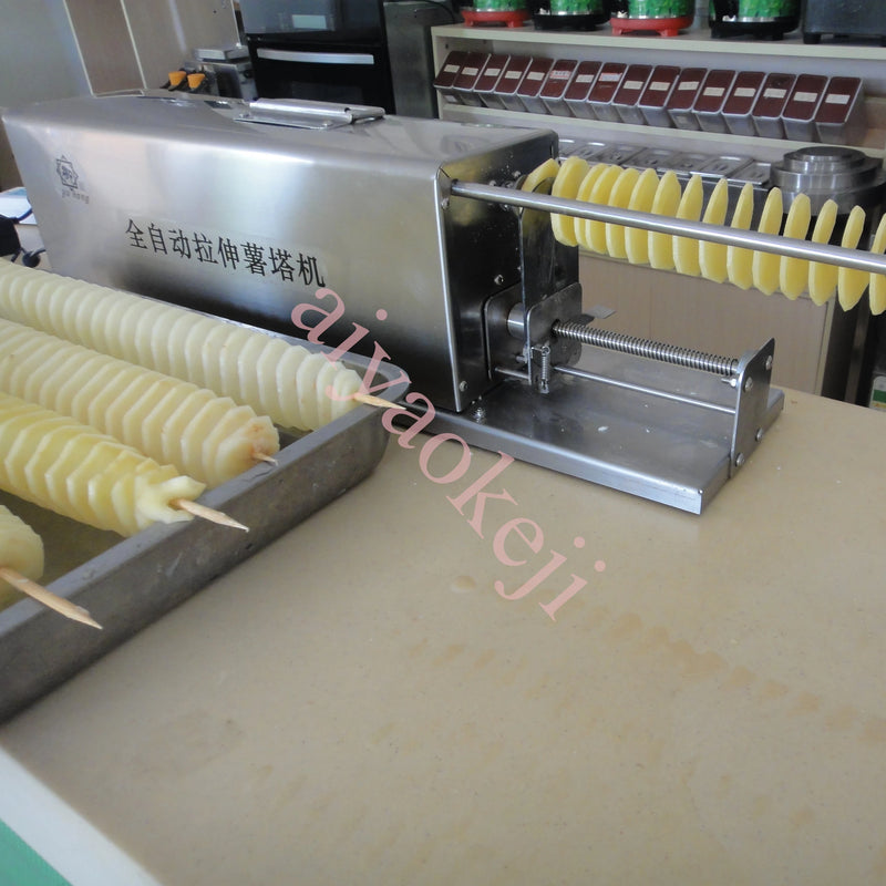 Automatic Tornado Potato Spiral Cutter Stretch Potato Cutter Machine  Electric Twister Tornado Spiral Potato Slicer Cutter