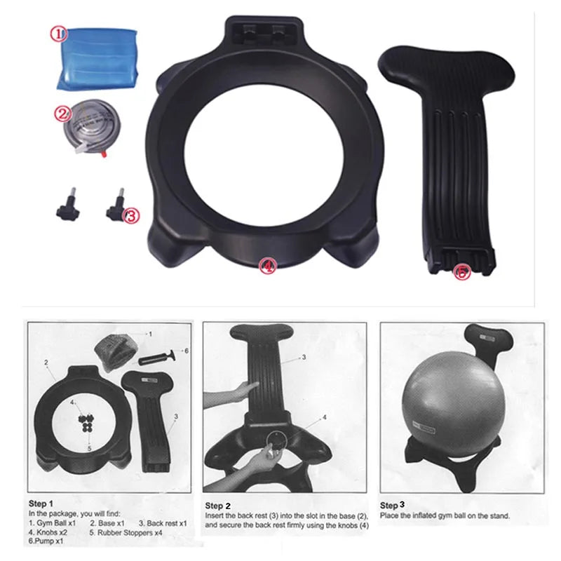 Bilanċ Yoga Ball Chair Bil-Roller, Home Splużjoni Seat Maternità Fitness Safe Soft Elastic