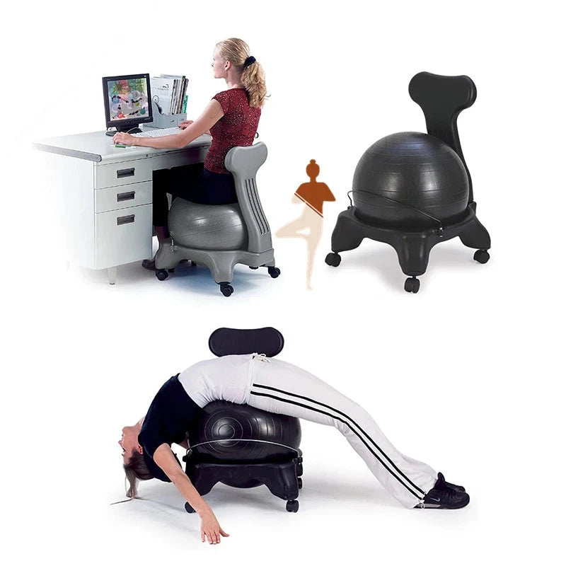 Bilanċ Yoga Ball Chair Bil-Roller, Home Splużjoni Seat Maternità Fitness Safe Soft Elastic