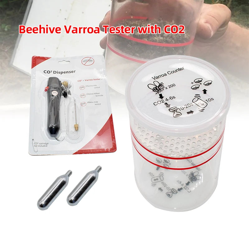 גידול דבורים Varroa Check Tester עם CO2 Varroa Mite Easy Check כלי ניטור קרדית דבורים לכלי כוורן ציוד כוורת