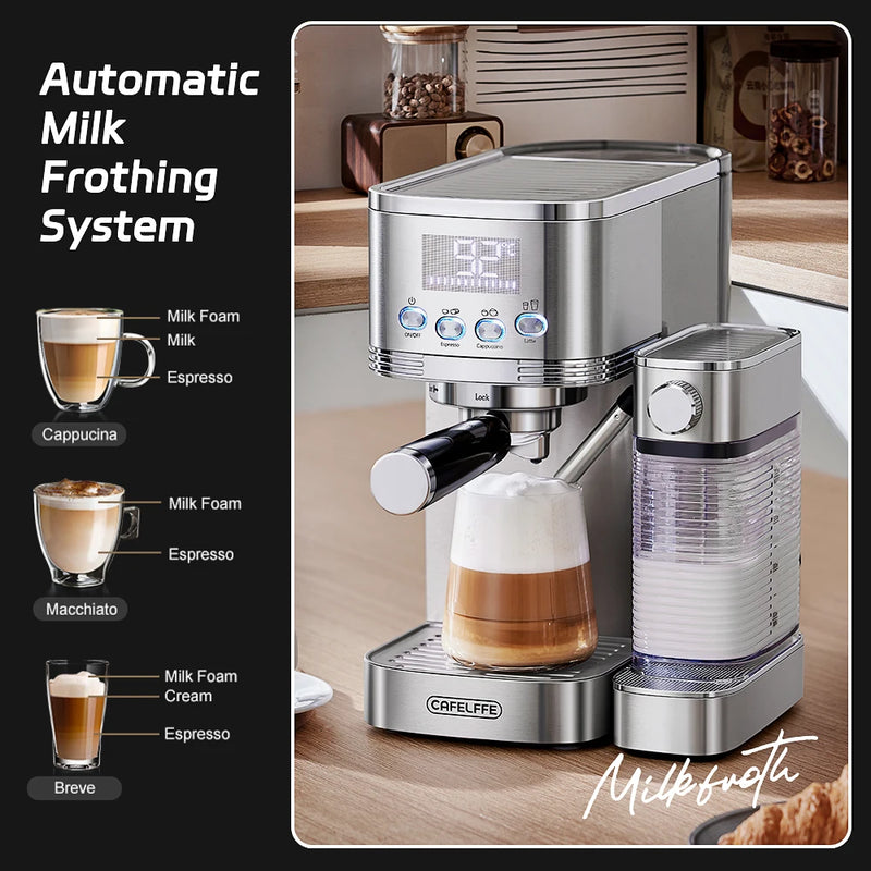 Cafelffe 全自動エスプレッソマシン 自動ミルク泡立て 挽いた Cafelffe 全自動エスプレッソマシン 自動ミルク泡立て 挽いた