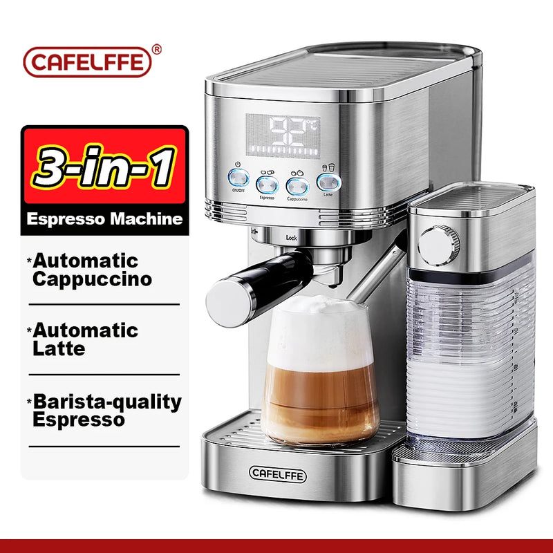 Cafelffe 全自動エスプレッソマシン 自動ミルク泡立て 挽いたコーヒー Cafelffe 全自動エスプレッソマシン 自動ミルク泡立て 挽いたコーヒー