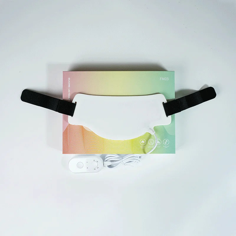 Newdermo Maschera fotonica per terapia della luce rossa Colori per il collo Maschera per collo per terapia della luce a infrarossi a LED in silicone