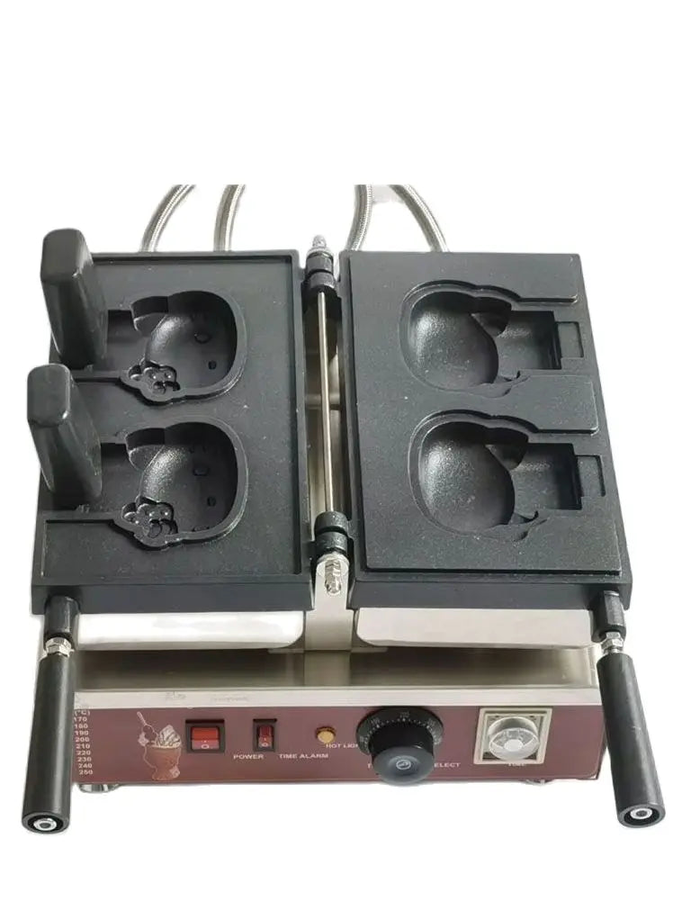 Elektrisch, 110 V, 220 V, 2 Stück, niedliche Waffeleisen-Maschine in Kitty-Form, niedliche Cartoon-Waffelmaschine