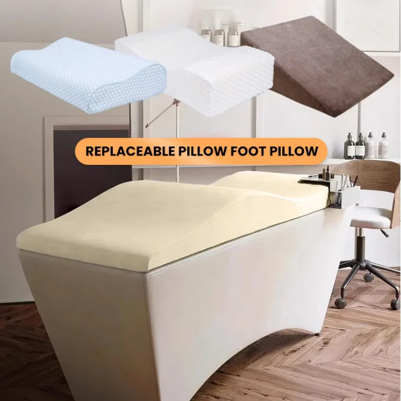 Materasso e coprimaterasso per ciglia in memory foam ondulato, materasso per salone di bellezza curvo