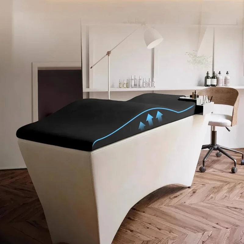 Materasso e coprimaterasso per ciglia in memory foam ondulato, materasso per salone di bellezza curvo