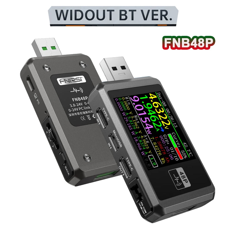 FNIRSI-FNB58 FNB48P USB-тестер Вольтметр Амперметр TYPE-C Быстрое обнаружение заряда Измерение емкости триггера Измерение пульсаций