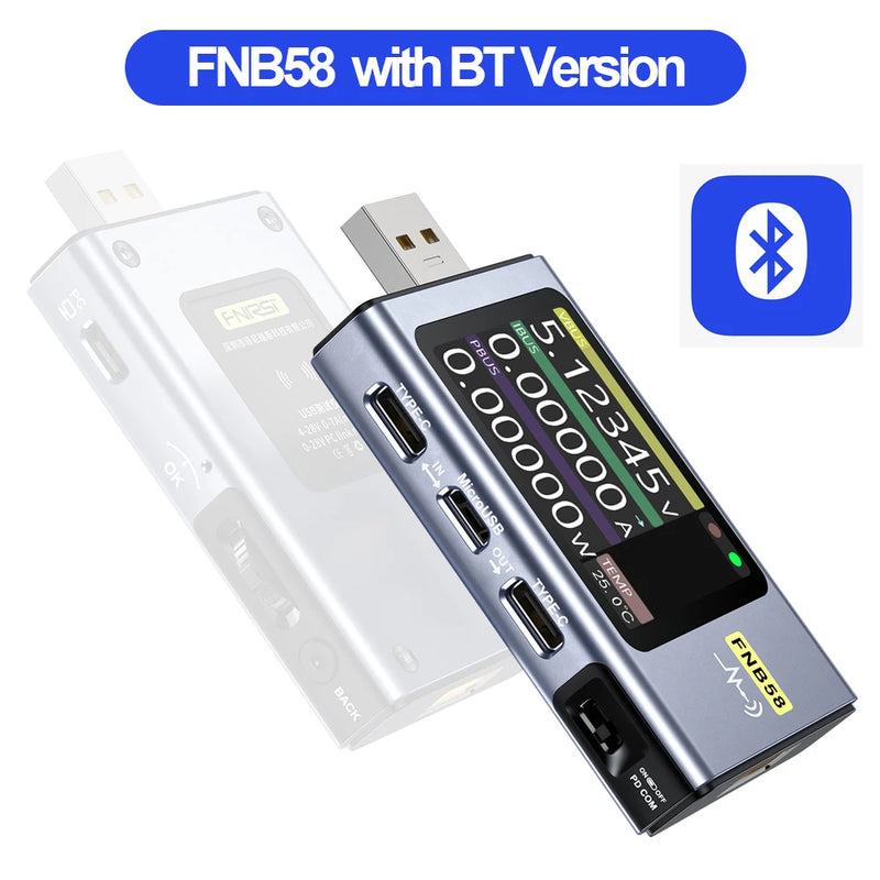 FNIRSI-FNB58 FNB48P USB-tester Voltmeter Ampèremeter TYPE-C Snelle laaddetectie Trigger Capaciteitsmeting Rimpelmeting