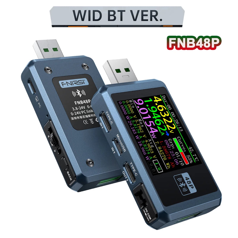 FNIRSI-FNB58 FNB48P USB Tester מד זרם מד זרם TYPE-C זיהוי טעינה מהירה טריגר מדידת קיבולת מדידת אדוות