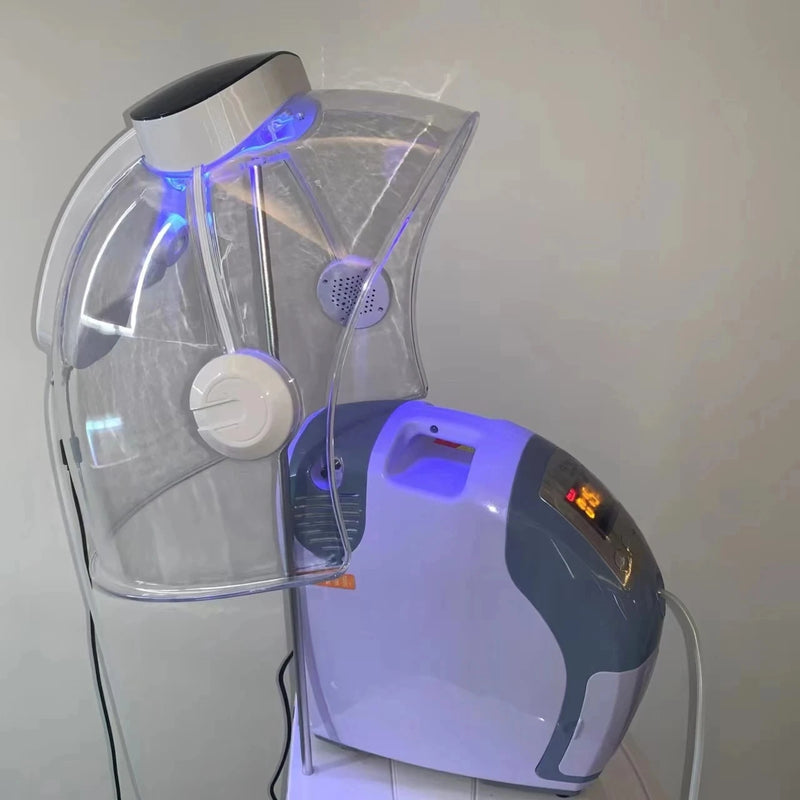 כיפת חמצן החדשה ביותר O2toderm עם 7 צבעים LED טיפול באור סילון חמצן מכונת יופי פנים