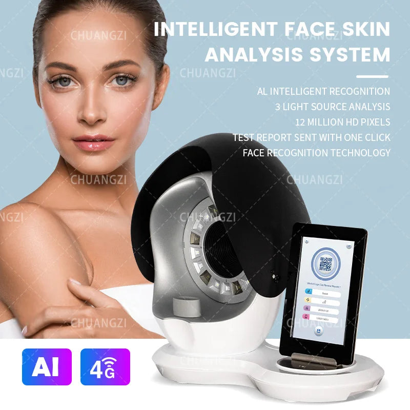 Analisador de pele facial, análise precisa, resultado, neo rf al, tecnologia, instrumento de imagem, espelho mágico, máquina de análise facial