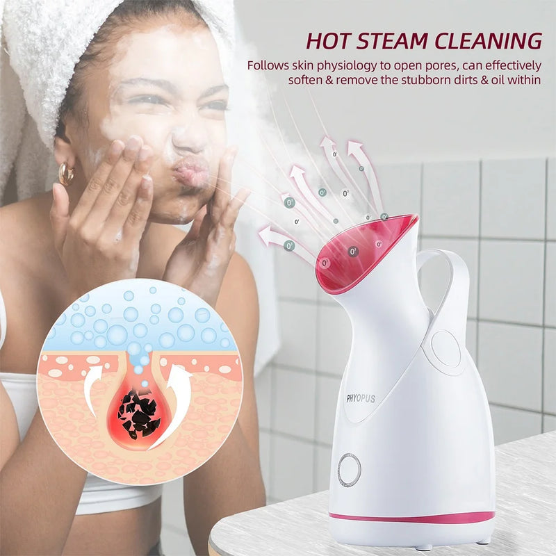 Face Steamer Nano Steam Hot Compress Heating Sprayer Skin Moisturizing Humidifier Pore Deep Cleaning Water Hydration Nebulizer